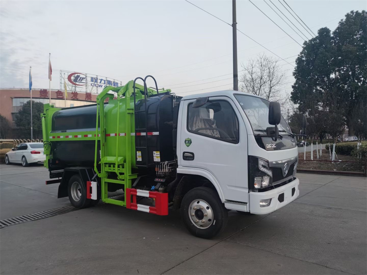 8方掛桶垃圾車-東風8方藍牌側裝掛桶自裝式垃圾車廠家